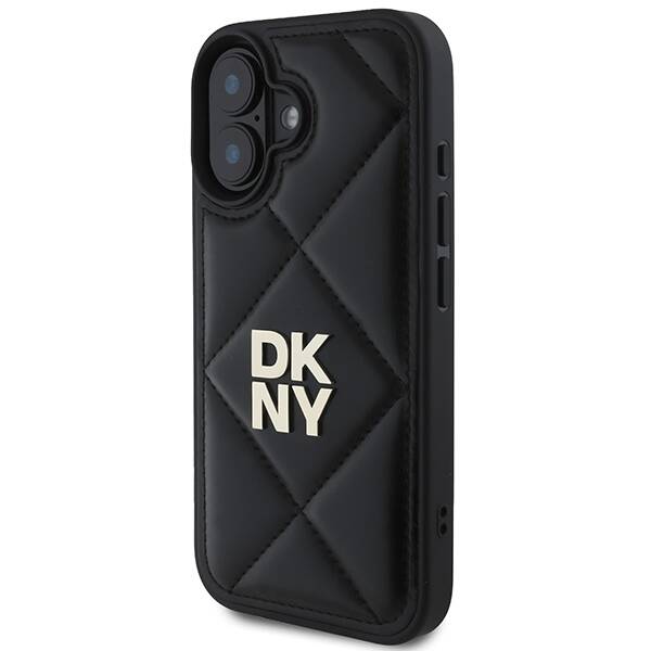 ETUI DO IPHONE 16 6.1" DKNY QUILTED STACK LOGO CZARNE