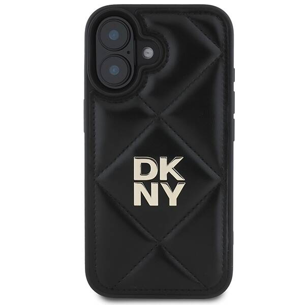 ETUI DO IPHONE 16 6.1" DKNY QUILTED STACK LOGO CZARNE