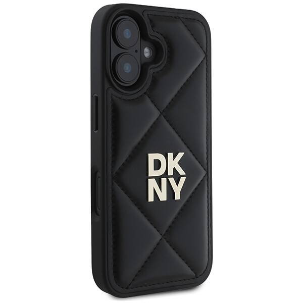 ETUI DO IPHONE 16 6.1" DKNY QUILTED STACK LOGO CZARNE