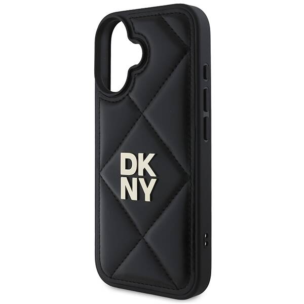 ETUI DO IPHONE 16 6.1" DKNY QUILTED STACK LOGO CZARNE