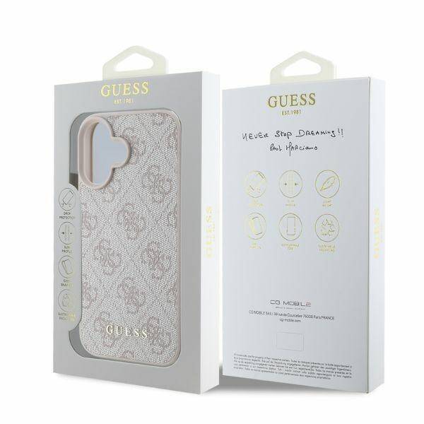 ETUI DO IPHONE 16 6.1" GUESS 4G CLASSIC RÓŻOWE