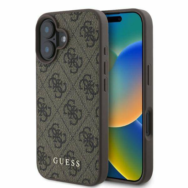 ETUI DO IPHONE 16 6.1" GUESS HARDCASE 4G CLASSIC BRĄZOWE