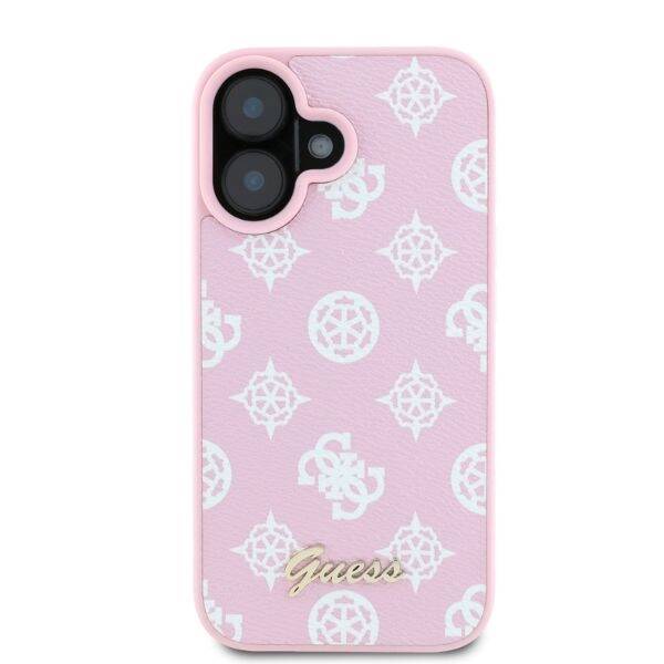 ETUI DO IPHONE 16 6.1" GUESS PEONY SCRIPT MAGSAFE RÓŻOWE