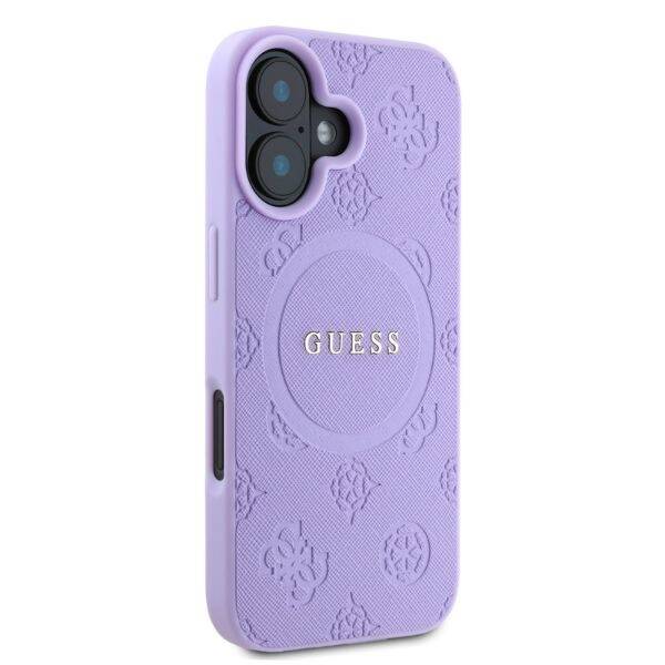 ETUI DO IPHONE 16 6.1" GUESS SAFFIANO PEONY CLASSIC LOGO MAGSAFE