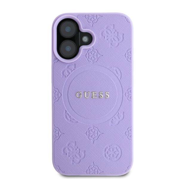 ETUI DO IPHONE 16 6.1" GUESS SAFFIANO PEONY CLASSIC LOGO MAGSAFE