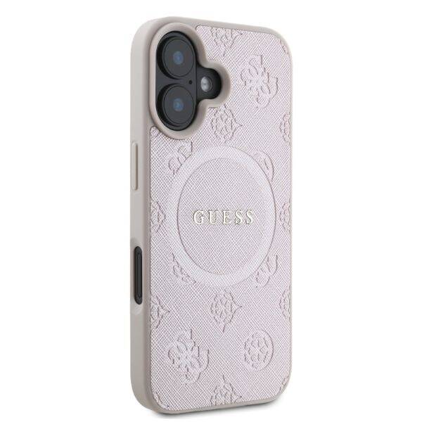 ETUI DO IPHONE 16 6.1" GUESS SAFFIANO PEONY CLASSIC LOGO MAGSAFE