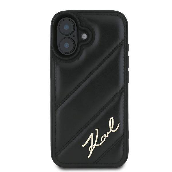 ETUI DO IPHONE 16 6.1" KARL LAGERFELD  QUILTED SIGNATURE CZARNE