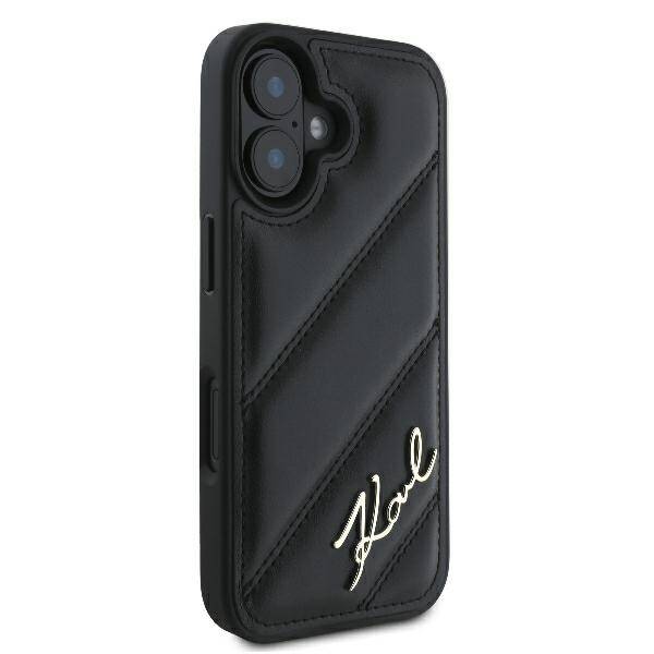 ETUI DO IPHONE 16 6.1" KARL LAGERFELD  QUILTED SIGNATURE CZARNE