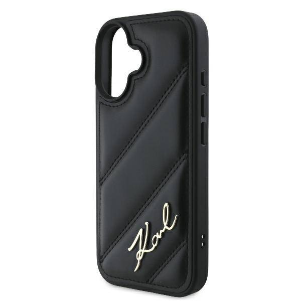 ETUI DO IPHONE 16 6.1" KARL LAGERFELD  QUILTED SIGNATURE CZARNE