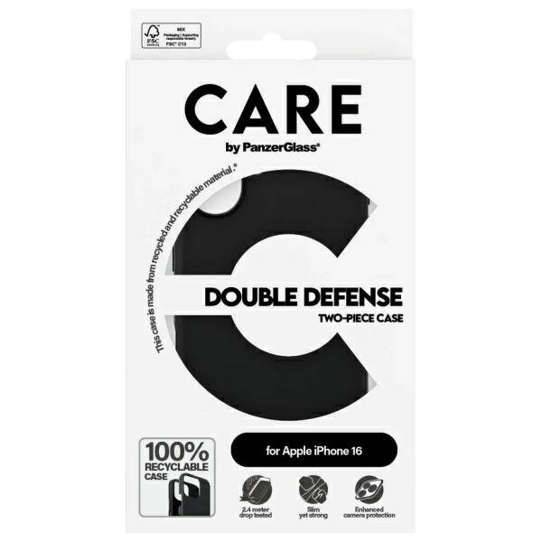 ETUI DO IPHONE 16 CARE BY PANZERGLASS FEATURE DOUBLE DEFENSE CASE CZARNE