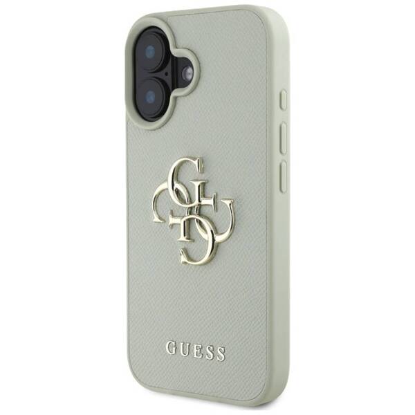 ETUI DO IPHONE 16 GUESS GRAINED BIG 4G LOGO SMALL CLASSIC LOGO ZIELONY