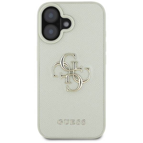 ETUI DO IPHONE 16 GUESS GRAINED BIG 4G LOGO SMALL CLASSIC LOGO ZIELONY