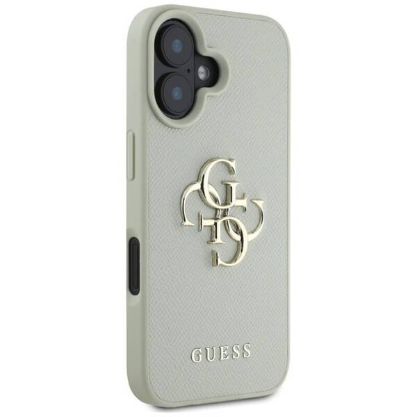 ETUI DO IPHONE 16 GUESS GRAINED BIG 4G LOGO SMALL CLASSIC LOGO ZIELONY