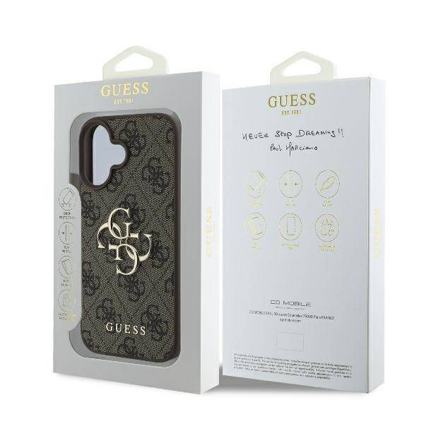 ETUI DO IPHONE 16 PLUS 6.7" GUESS 4G BIG LOGO BRĄZOWE