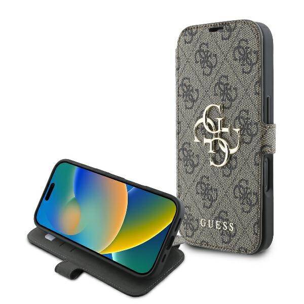 ETUI DO IPHONE 16 PLUS 6.7" GUESS 4G METAL LOGO BRĄZOWE