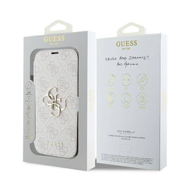 ETUI DO IPHONE 16 PLUS 6.7" GUESS 4G METAL LOGO RÓŻOWE