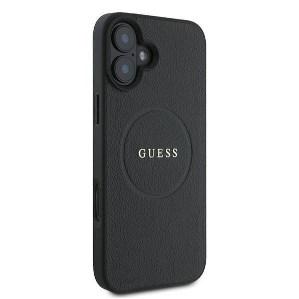 ETUI DO IPHONE 16 PLUS 6.7" GUESS GRAINED RING MAGSAFE CZARNE