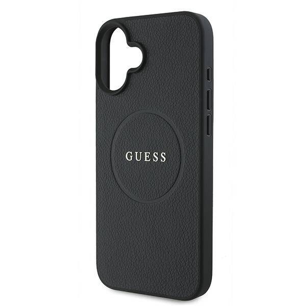 ETUI DO IPHONE 16 PLUS 6.7" GUESS GRAINED RING MAGSAFE CZARNE