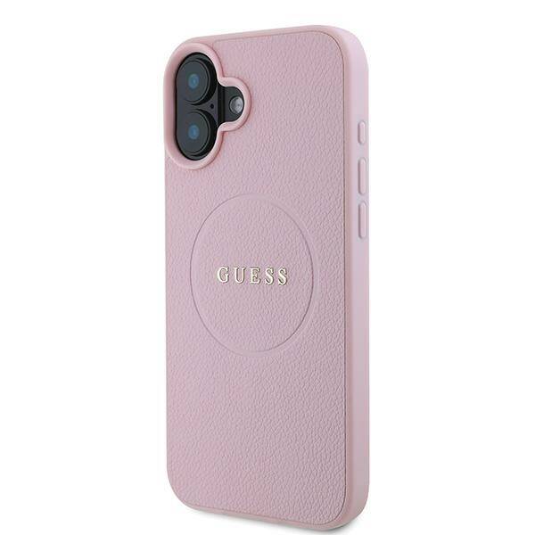 ETUI DO IPHONE 16 PLUS 6.7" GUESS GRAINED RING MAGSAFE RÓŻOWE