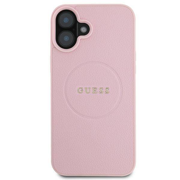 ETUI DO IPHONE 16 PLUS 6.7" GUESS GRAINED RING MAGSAFE RÓŻOWE