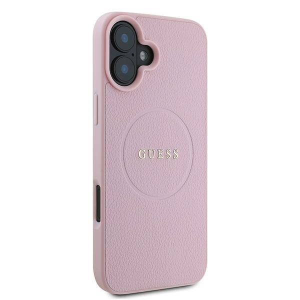 ETUI DO IPHONE 16 PLUS 6.7" GUESS GRAINED RING MAGSAFE RÓŻOWE