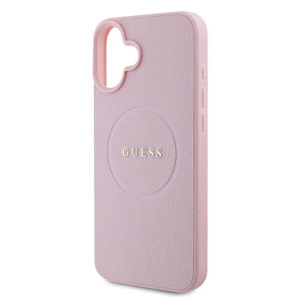 ETUI DO IPHONE 16 PLUS 6.7" GUESS GRAINED RING MAGSAFE RÓŻOWE