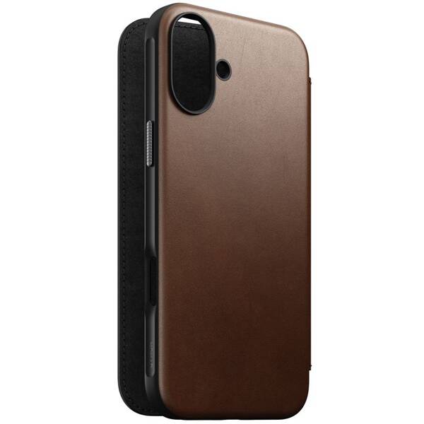 ETUI DO IPHONE 16 PLUS NOMAD MODERN LEATHER FOLIO BRĄZOWE