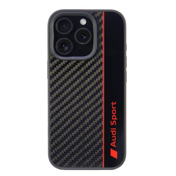 ETUI DO IPHONE 16 PRO 6.3" AUDI CARBON FIBER STRIPE CZARNE