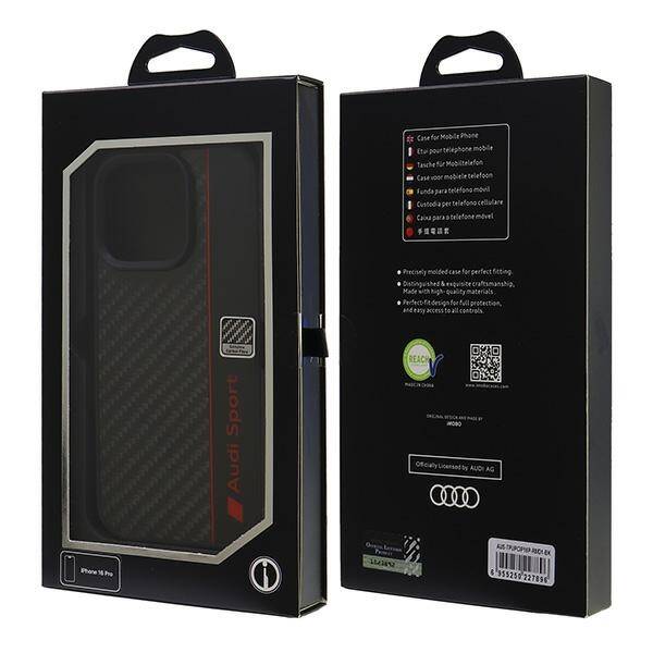 ETUI DO IPHONE 16 PRO 6.3" AUDI CARBON FIBER STRIPE CZARNE