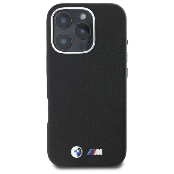 ETUI DO IPHONE 16 PRO 6.3" BMW M EDITION KEVLAR CZARNY WRAPPED METAL