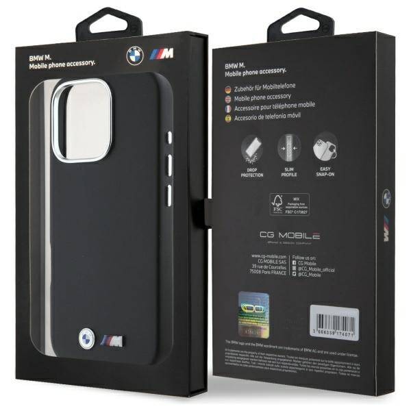 ETUI DO IPHONE 16 PRO 6.3" BMW  M SMOOTH FULL WRAPPED METAL CZARNE