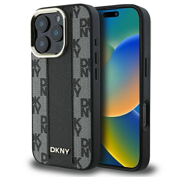 ETUI DO IPHONE 16 PRO 6.3" DKNY CHECKERED PATTERN MAGSAFE CZARNE