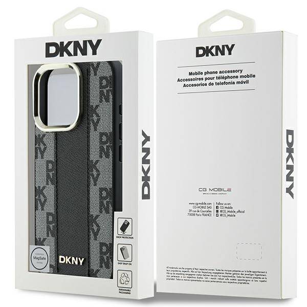 ETUI DO IPHONE 16 PRO 6.3" DKNY CHECKERED PATTERN MAGSAFE CZARNE