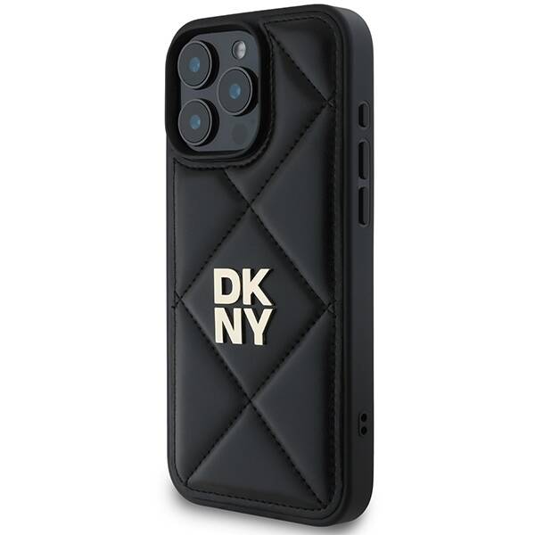 ETUI DO IPHONE 16 PRO 6.3" DKNY QUILTED STACK LOGO CZARNE