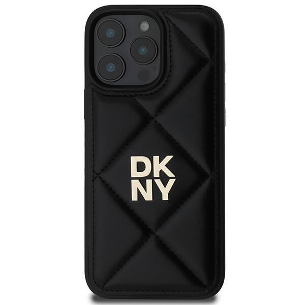 ETUI DO IPHONE 16 PRO 6.3" DKNY QUILTED STACK LOGO CZARNE