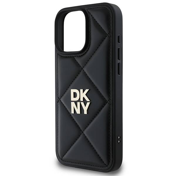 ETUI DO IPHONE 16 PRO 6.3" DKNY QUILTED STACK LOGO CZARNE