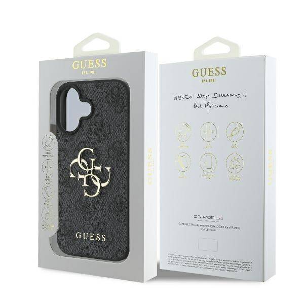 ETUI DO IPHONE 16 PRO 6.3" GUESS 4G BIG LOGO CZARNE