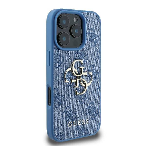 ETUI DO IPHONE 16 PRO 6.3" GUESS 4G BIG LOGO NIEBIESKIE