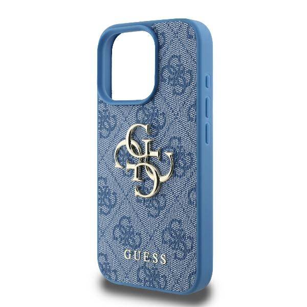 ETUI DO IPHONE 16 PRO 6.3" GUESS 4G BIG LOGO NIEBIESKIE