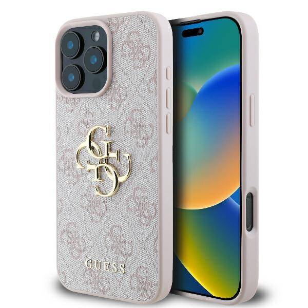 ETUI DO IPHONE 16 PRO 6.3" GUESS 4G BIG LOGO RÓŻOWE