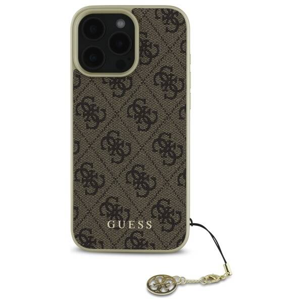 ETUI DO IPHONE 16 PRO 6.3" GUESS 4G CHARMS COLLECTION BRĄZOWE