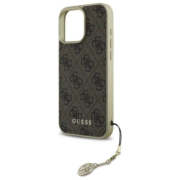 ETUI DO IPHONE 16 PRO 6.3" GUESS 4G CHARMS COLLECTION BRĄZOWE