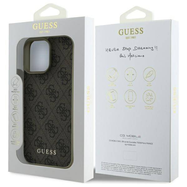 ETUI DO IPHONE 16 PRO 6.3" GUESS 4G CHARMS COLLECTION BRĄZOWE