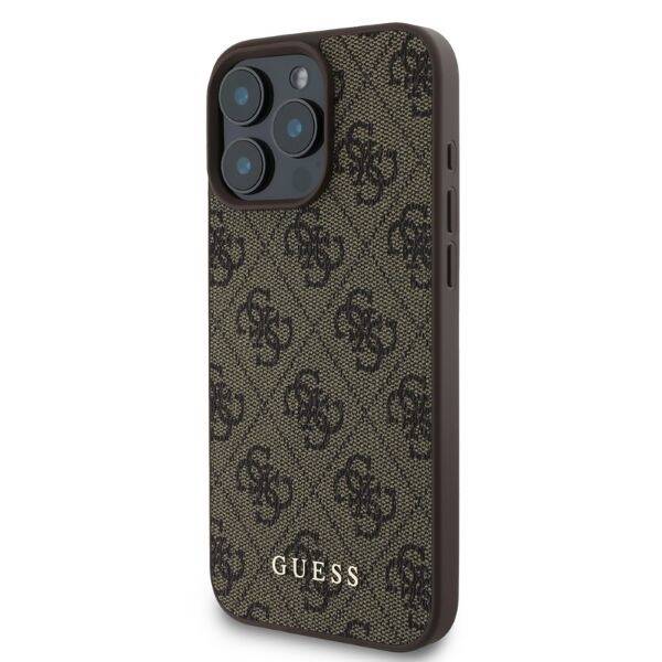 ETUI DO IPHONE 16 PRO 6.3" GUESS 4G CLASSIC BRĄZOWE