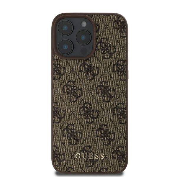 ETUI DO IPHONE 16 PRO 6.3" GUESS 4G CLASSIC BRĄZOWE