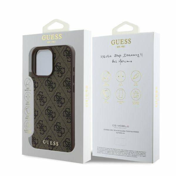 ETUI DO IPHONE 16 PRO 6.3" GUESS 4G CLASSIC BRĄZOWE