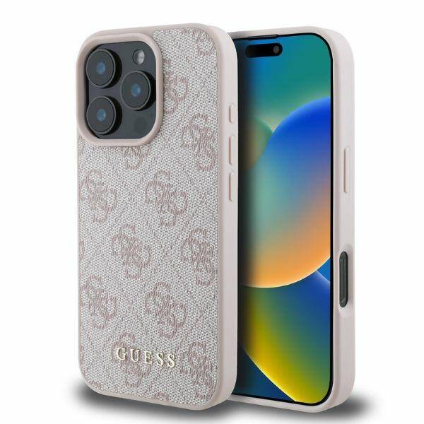 ETUI DO IPHONE 16 PRO 6.3" GUESS 4G CLASSIC RÓŻOWE