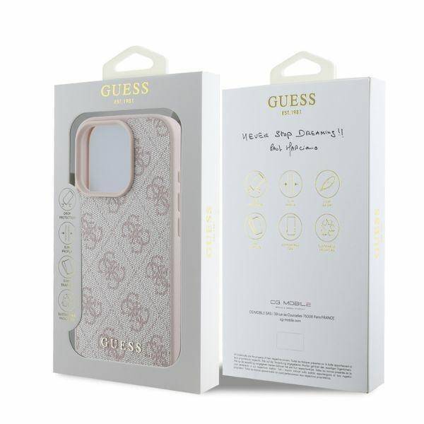 ETUI DO IPHONE 16 PRO 6.3" GUESS 4G CLASSIC RÓŻOWE