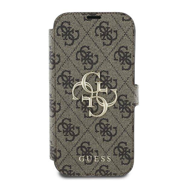 ETUI DO IPHONE 16 PRO 6.3" GUESS 4G METAL LOGO BRĄZOWE