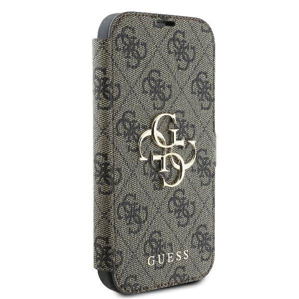 ETUI DO IPHONE 16 PRO 6.3" GUESS 4G METAL LOGO BRĄZOWE